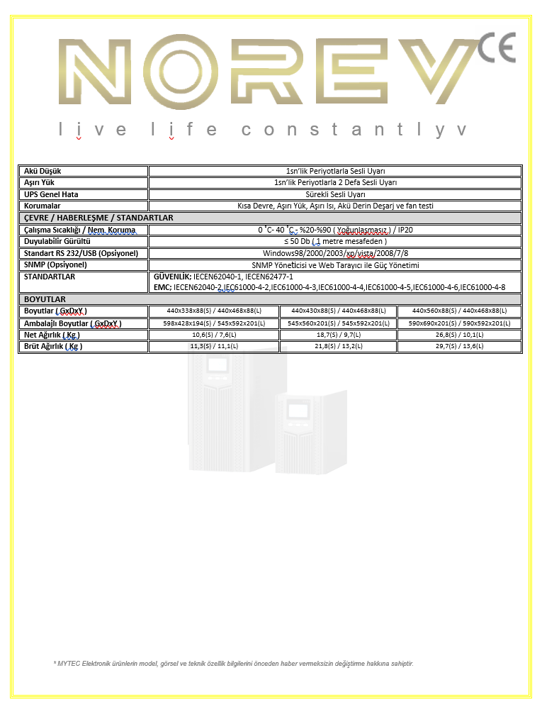 MYRT SERİSİ RACK TİPİ 1-1 1-2-3 KVA